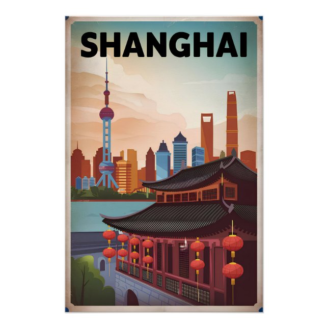 Poster Shanghai vintage (Devant)