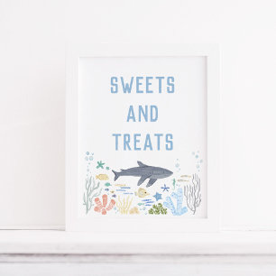 Poster "Shark Under the Sea Baby shower Sweets"