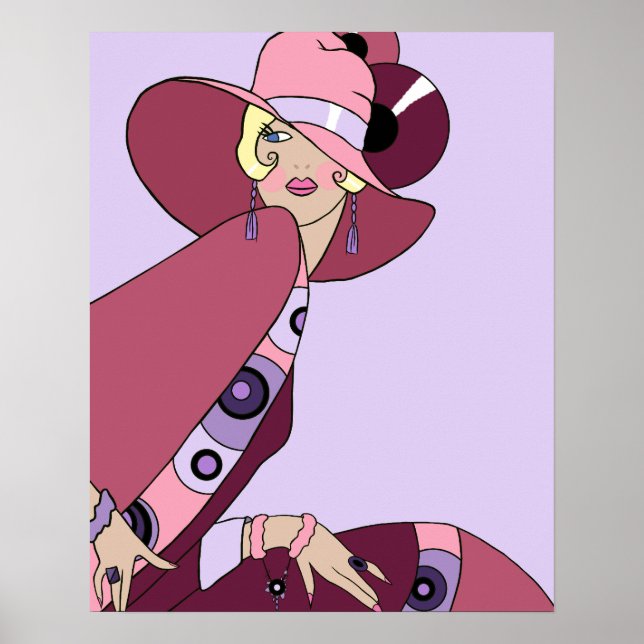 Poster Shelby, 1920s Lady in Lavender and Wine (Devant)