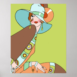 Poster Shelby, Dame des années 1920 à Kiwi et Brown