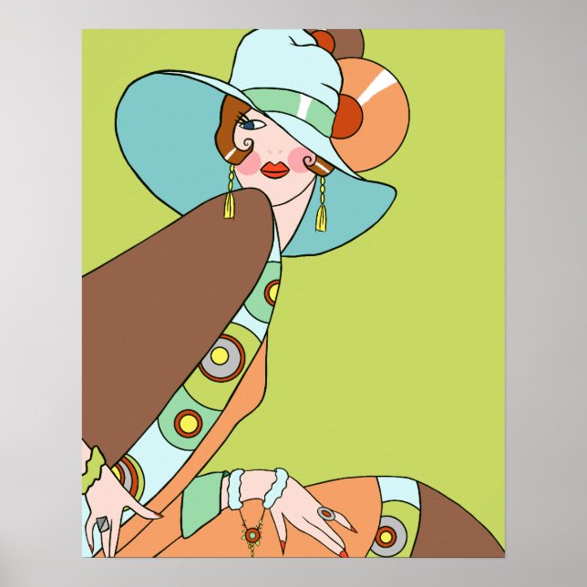 Poster Shelby, Dame des années 1920 à Kiwi et Brown (Devant)