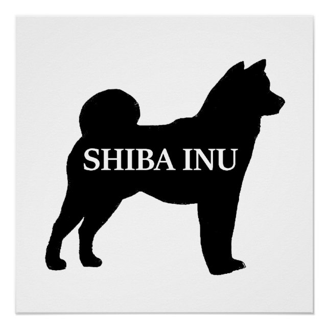 Poster Shiba Inu nom silo noir (Devant)