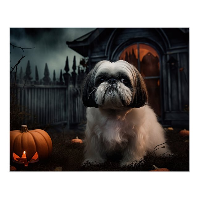 Poster Shih Tzu Halloween Épouvantable (Devant)
