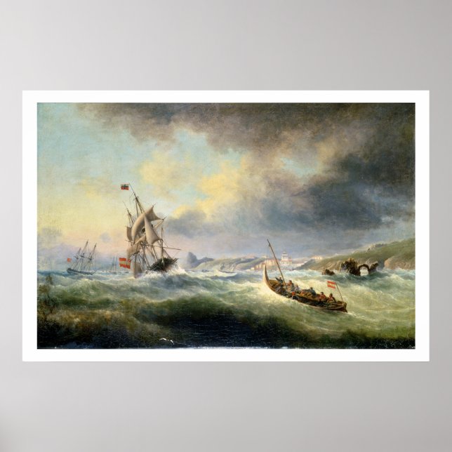 Poster Shipping off the Spanish Coast 1845 (Devant)