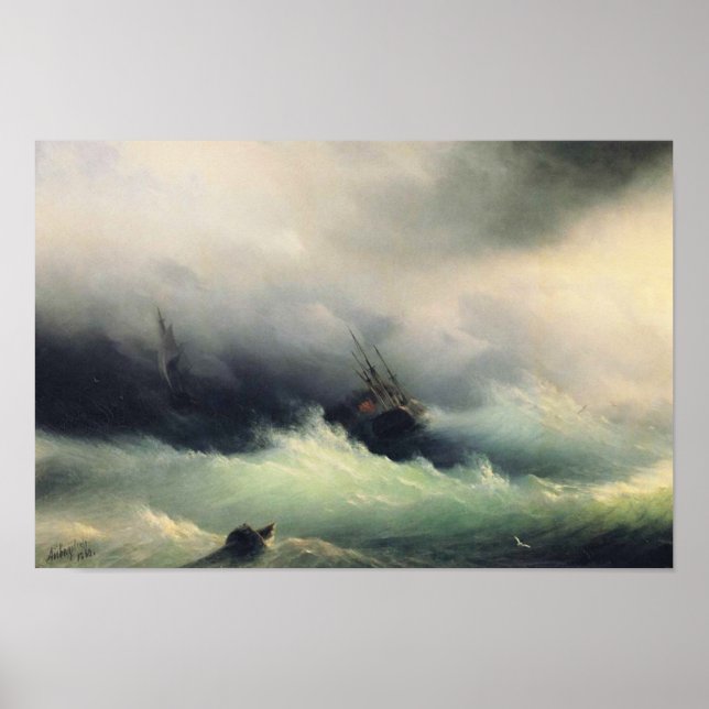 Poster Ships in a Storm (Devant)