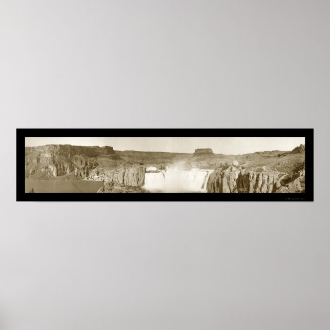 Poster Shoshone Falls Idaho Photo 1909 (Devant)