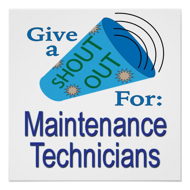 Poster Shout Out pour les techniciens de maintenance (Devant)