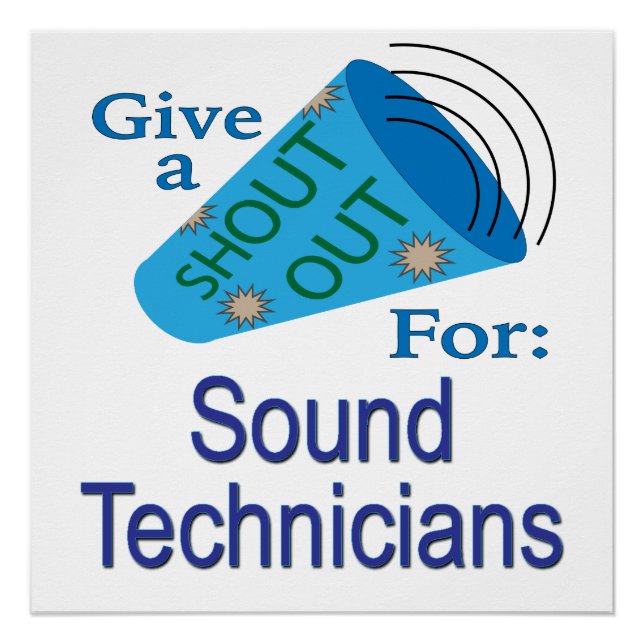 Poster Shout Out pour les techniciens du son (Devant)