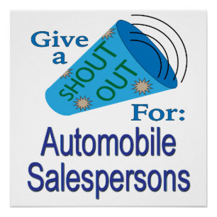 Poster Shout Out pour les vendeurs d'automobiles