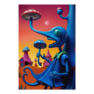 Poster Shroomin 'n' Bloom'n - Ken Gage Surreal Art