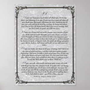 Poster SI poème de inspiration pour des jeunes hommes par