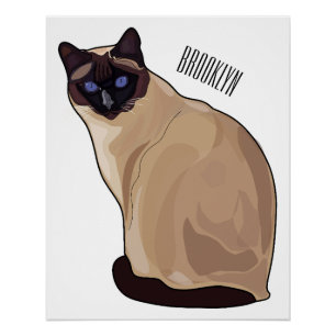 Poster Siamese cat cartoon
