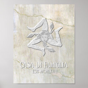 Poster Sicilian Trinacria Your Text