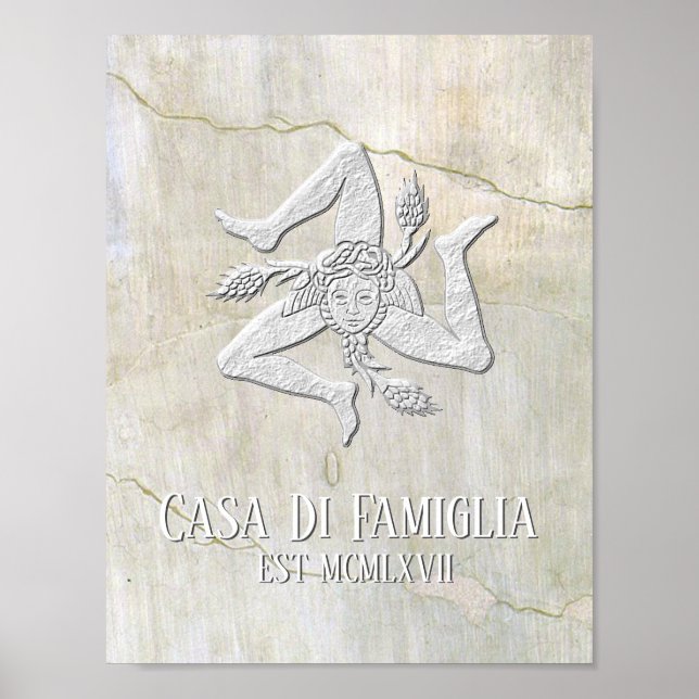 Poster Sicilian Trinacria Your Text (Devant)