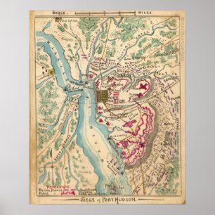 Poster Siège de guerre civile de port le Hudson