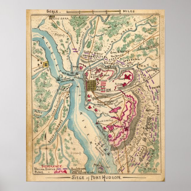 Poster Siège de Port Hudson pendant la guerre civile (Devant)