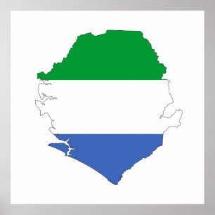 Poster sierra leone drapeau du pays symbole de la forme