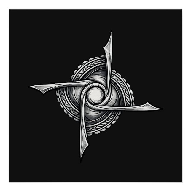 Poster Sigil de lame en spirale – Symbole de rotation abs (Devant)