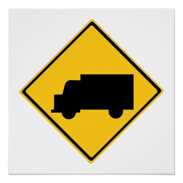 Poster Signal d'avertissement de camion routier (Devant)