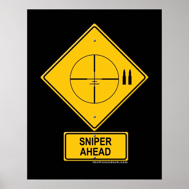 Poster Signal d'avertissement de sniper à l'avant (Crossh (Devant)
