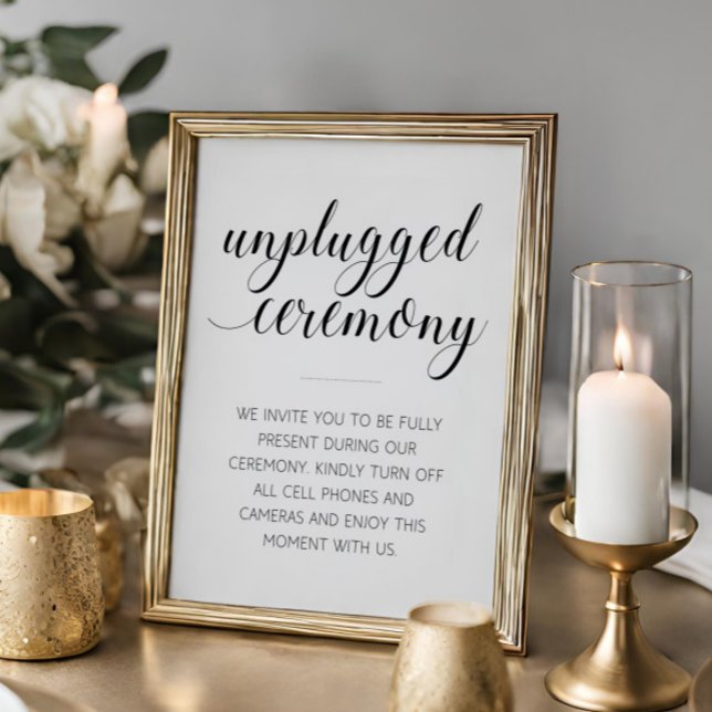 Poster Signal de cérémonie Mariage débranché élégant (Créateur téléchargé)