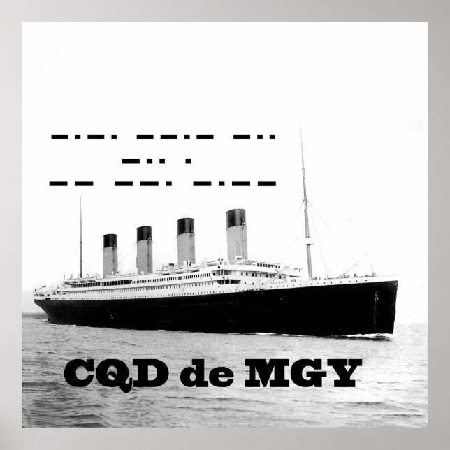 Poster Signal de détresse sans fil Titanic CQD de MGY (Devant)