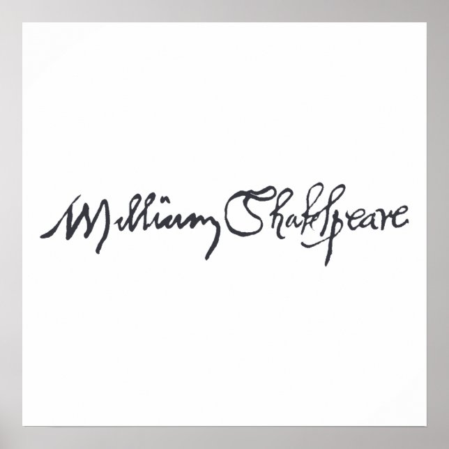 Poster Signature William Shakespeare (Devant)