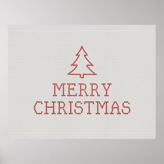 Poster Signe de broderie de Noël joyeux (Devant)