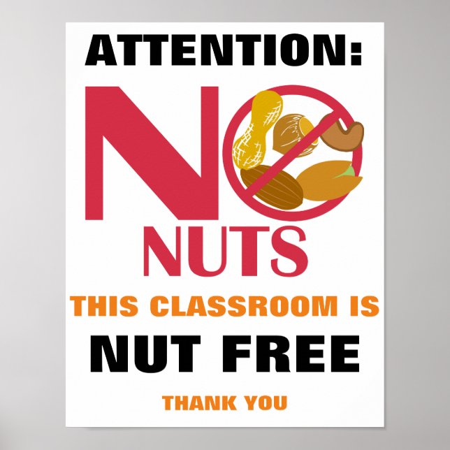 Poster Signe de classe gratuite Nut pour l'école ou la ga (Devant)
