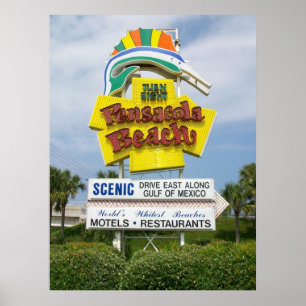 Poster Signe de plage de Pensacola