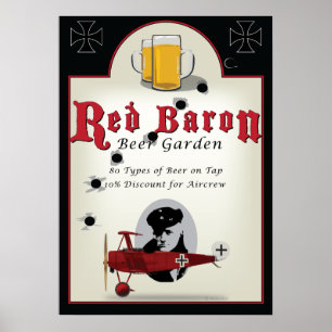 Poster Signe de Pub, baron rouge Beer Garden