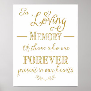 Poster Signe d'impression de mariage en or en souvenir af