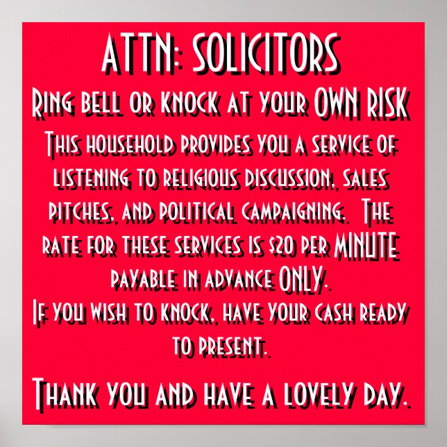 Poster Signe d'invitation (Devant)