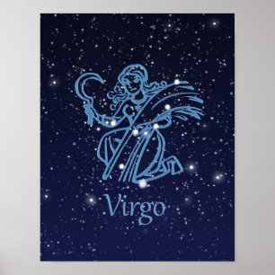 Poster Signe du zodiaque et constellation de la Vierge