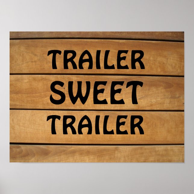 POSTER SIGNE EN BOIS RUSTIQUE DU TRAILER SUCRÉ (Devant)
