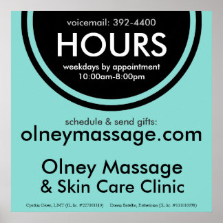 POSTER SIGNE HEURES D'AFFAIRES PETITES