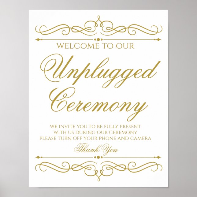 Poster SIGNE MARIAGE | Élégante calligraphie à spirale or (Devant)