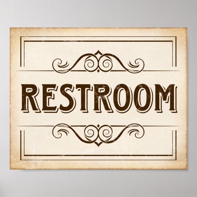 Poster Signe RESTROOM vintage (Devant)