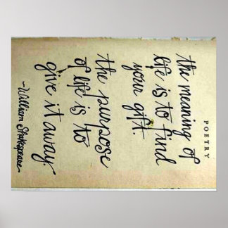 Poster Signification ou objet de la vie