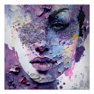 Poster "Silence cristalline" - Portrait pourpre
