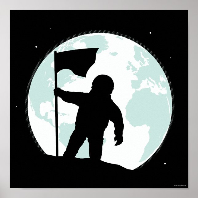 Poster Silhouette, astronaute (Devant)