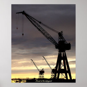 Poster Silhouette de grue industrielle