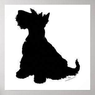 Poster Silhouette de Terrier Écossais