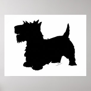 Poster Silhouette de Terrier Écossais