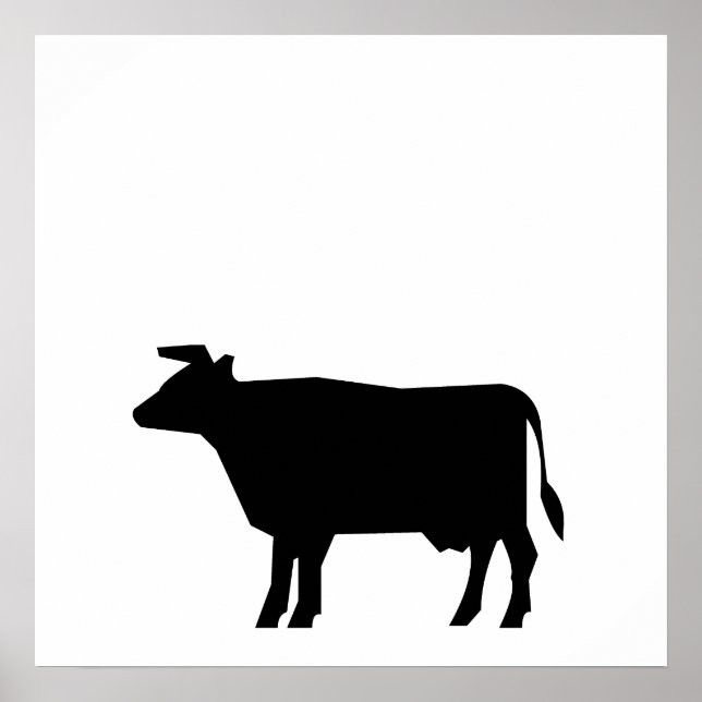 Poster Silhouette de vache (Devant)
