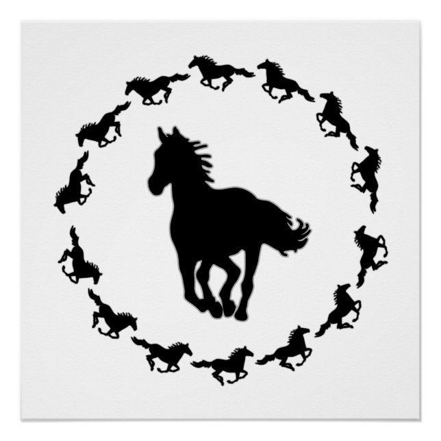 Poster Silhouette Design Cheval (Devant)