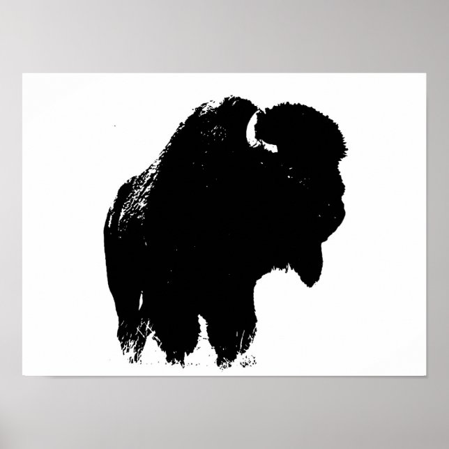 Poster Silhouette du bison de Buffalo (Devant)