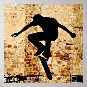 Poster Silhouette du Skateboarder