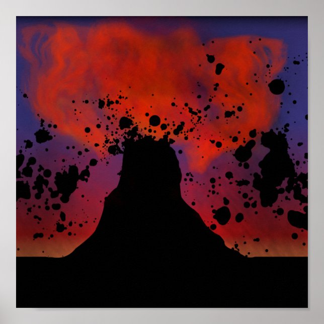 Poster Silhouette du volcan (Devant)