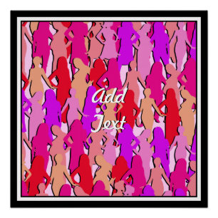 Poster Silhouette féminine rose